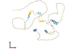 AlphaFold protein structure predicition of Human Recombinant AVEN Protein, UniprotID Q9NQS1