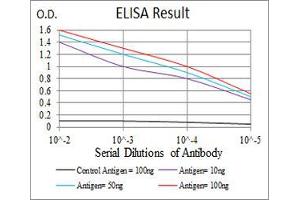 Black line: Control Antigen (100 ng), Purple line: Antigen(10 ng), Blue line: Antigen (50 ng), Red line: Antigen (100 ng), (LDLR 抗体  (AA 22-150))