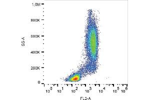 Flow cytometry analysis (surface staining) of CD114 in human peripheral blood with anti-CD114 (LMM741) PE. (CSF3R 抗体  (PE))
