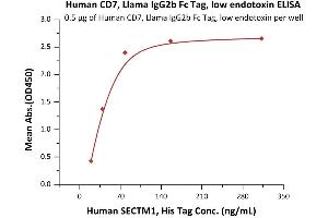 ELISA image for CD7 (CD7) (AA 26-180) (Active) protein (Fc Tag) (ABIN6950992)