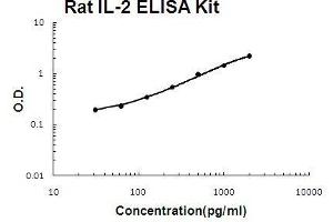 Rat IL-2 PicoKine ELISA Kit standard curve