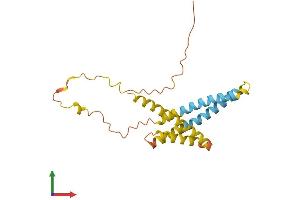 AlphaFold protein structure predicition of Mouse Recombinant Timm23 Protein, UniprotID Q9WTQ8