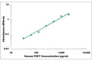 Representative Standard Curve (FGF7 ELISA 试剂盒)