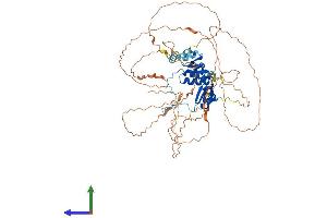 AlphaFold protein structure predicition of Human Recombinant DBF4B Protein, UniprotID Q8NFT6