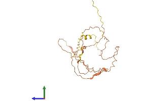AlphaFold protein structure predicition of Human Recombinant ESRG Protein, UniprotID Q1W209 (ESRG Protein (AA 1-222) (His tag))