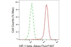 Flow cytometric analysis of HIF-1 beta expression in HepG2 cells using HIF-1 beta antibody (ABIN7797657), 1:2,000). (Recombinant ARNT 抗体)