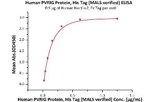 ELISA image for Poliovirus Receptor-Related Immunoglobulin Domain Containing (PVRIG) (AA 41-171) (Active) protein (His tag) (ABIN7013667)