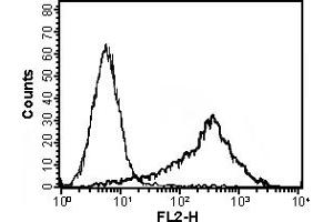 MAb to APRIL (Sacha-1)  detects membrane-bound human APRIL by FACS. (TNFSF13 抗体  (AA 16-108, AA 105-250))