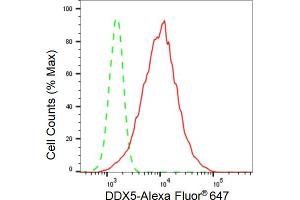 Flow cytometric analysis of DDX5 expression in HepG2 cells using DDX5 antibody (ABIN7798288), 1:2,000). (Recombinant DDX5 抗体)