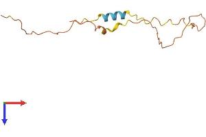 AlphaFold protein structure predicition of Human Recombinant RBAKDN Protein, UniprotID A6NC62