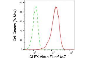 Flow cytometric analysis of CLPX expression in HepG2 cells using CLPX antibody (ABIN7798101), 1:2,000). (Recombinant CLPX 抗体)