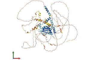 AlphaFold protein structure predicition of Human Recombinant SUPT20HL1 Protein, UniprotID Q3ZLR7