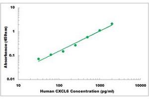 Representative Standard Curve (CXCL6 ELISA 试剂盒)