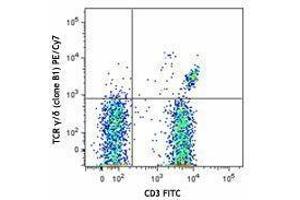 Flow Cytometry (FACS) image for anti-T-Cell Receptor gamma/delta (TCR gamma/delta) antibody (PE-Cy7) (ABIN2659398) (TCR gamma/delta 抗体  (PE-Cy7))