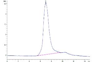 Size-exclusion chromatography-High Pressure Liquid Chromatography (SEC-HPLC) image for Selectin P Ligand (SELPLG) (AA 42-307) protein (His tag) (ABIN7275487)