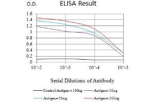 Black line: Control Antigen (100 ng),Purple line: Antigen (10 ng), Blue line: Antigen (50 ng), Red line:Antigen (100 ng) (MME 抗体  (AA 52-246))