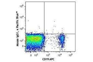 Flow Cytometry (FACS) image for Mouse anti-Human Ig (Light Chain) antibody (Pacific Blue) (ABIN2667171) (小鼠 anti-人 Ig (Light Chain) Antibody (Pacific Blue))