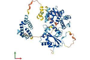 AlphaFold protein structure predicition of Mouse Recombinant Fastk Protein, UniprotID Q9JIX9
