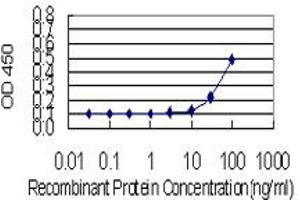 Detection limit for recombinant GST tagged DOCK1 is 10 ng/ml as a capture antibody. (DOCK1 抗体  (AA 698-803))