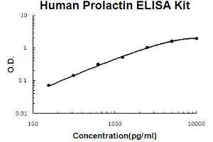 Human Prolactin PicoKine ELISA Kit standard curve (Prolactin ELISA 试剂盒)