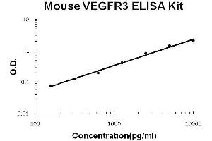 Mouse VEGFR3/FLT4 PicoKine ELISA Kit standard curve (FLT4 ELISA 试剂盒)