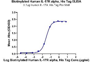 Immobilized Human IL-17A, His Tag at 2 μg/mL (100 μL/well) on the plate. (IL17RA Protein (His-Avi Tag,Biotin))