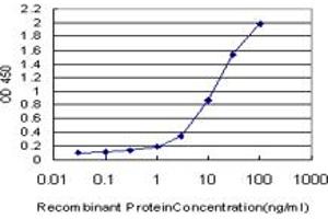 Detection limit for recombinant GST tagged PCDHGA2 is approximately 0. (PCDHGA2 抗体  (AA 223-331))