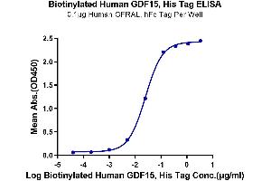 ELISA image for Growth Differentiation Factor 15 (GDF15) (AA 197-308) protein (His-Avi Tag,Biotin) (ABIN7274724)
