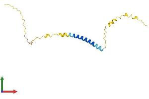 AlphaFold protein structure predicition of Human Recombinant GYPC Protein, UniprotID P04921