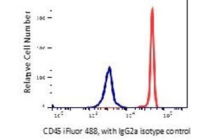 Flow Cytometry (FACS) image for anti-Protein tyrosine Phosphatase, Receptor Type, C (PTPRC) antibody (iFluor™488) (ABIN6253042) (CD45 抗体  (iFluor™488))