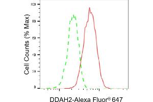 Flow cytometric analysis of DDAH2 expression in C2C12 cells using DDAH2 antibody (ABIN7798343), 1:2,000).