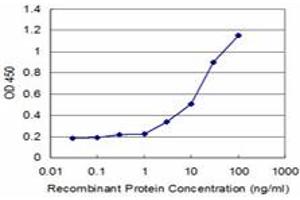 Detection limit for recombinant GST tagged C10orf7 is approximately 3ng/ml as a capture antibody. (CDC123 抗体  (AA 1-336))