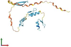 AlphaFold protein structure predicition of Human Recombinant ZNF580 Protein, UniprotID Q9UK33