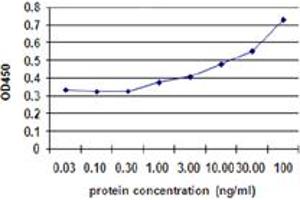 Sandwich ELISA detection sensitivity ranging from 10 ng/ml to 100 ng/ml. (BMPR1B (人) Matched Antibody Pair)