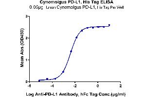 Immobilized Cynomolgus PD-L1, His Tag at 0. (PD-L1 Protein (AA 19-238) (His tag))