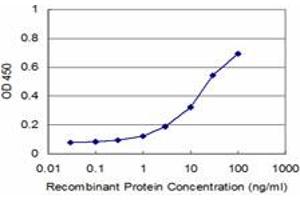 Detection limit for recombinant GST tagged FZD3 is approximately 1ng/ml as a capture antibody. (FZD3 抗体  (AA 55-157))