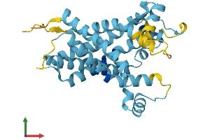 AlphaFold protein structure predicition of Mouse Recombinant Slc25a10 Protein, UniprotID Q9QZD8 (SLC25A10 Protein (AA 1-287) (His tag))