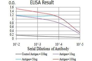 ELISA image for anti-MOB1, Mps One Binder Kinase Activator-Like 1B (MOBKL1B) (AA 1-216) antibody (ABIN5542651)