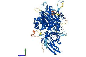AlphaFold protein structure predicition of Human Recombinant GPCPD1 Protein, UniprotID Q9NPB8