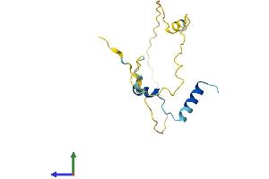 AlphaFold protein structure predicition of Mouse Recombinant Pnrc2 Protein, UniprotID Q9CR73