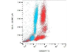 Intracellular staining of human peripheral blood with anti-CD222 (MEM-238) FITC. (IGF2R 抗体  (FITC))