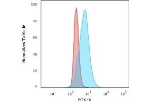 Flow Cytometric Analysis of paraformaldehyde-fixed HeLa cells using Cyclin B1 Mouse Monoclonal Antibody (V92. (Cyclin B1 抗体)