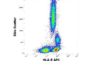 Flow cytometry surface staining pattern of human peripheral whole blood stained using anti-HLA-E (3D12) APC antibody (10 μL reagent / 100 μL of peripheral whole blood). (HLA-E 抗体  (APC))