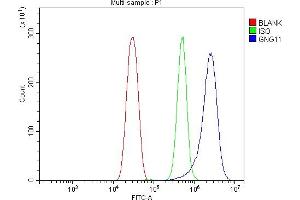 Flow Cytometry analysis of HEPA1-6 cells using anti-GNG11 antibody (ABIN7599533).
