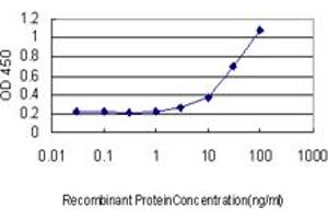 Detection limit for recombinant GST tagged TLR7 is approximately 3ng/ml as a capture antibody. (TLR7 抗体  (AA 27-126))