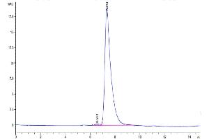 The purity of Mouse TNFRSF19 is greater than 95 % as determined by SEC-HPLC.
