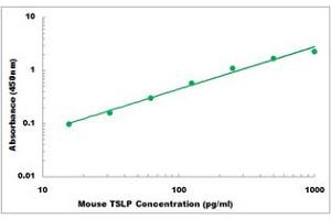 Representative Standard Curve (Thymic Stromal Lymphopoietin ELISA 试剂盒)