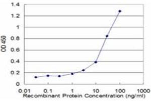 Detection limit for recombinant GST tagged ADAMTS1 is approximately 1ng/ml as a capture antibody. (ADAMTS1 抗体  (AA 858-967))