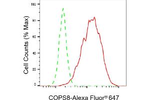Flow cytometric analysis of COPS8 expression in HepG2 cells using COPS8 antibody (ABIN7798152), 1:2,000). (Recombinant COPS8 抗体)