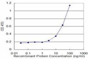 Detection limit for recombinant GST tagged LCN1 is approximately 3ng/ml as a capture antibody. (Lipocalin 1 抗体  (AA 24-120))